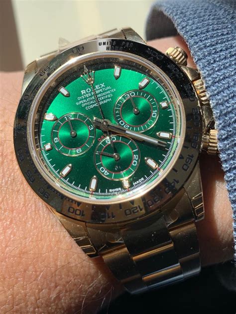 rolex daytona acciaio quadrante verde